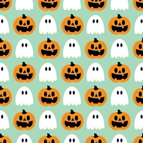 ghosts and jackolanterns on mint large