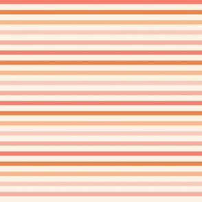 Pink and Orange Stripes 1/4" {on Cream}