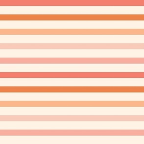 Pink and Orange Stripes 1/2" {on Cream}