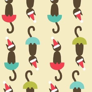 Retro Mid Century Modern Christmas Cats