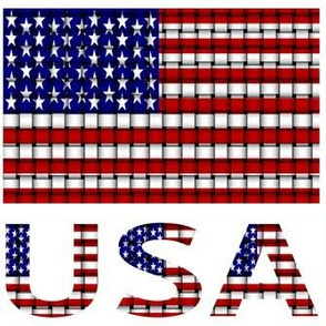 USA Flag & Name Woven
