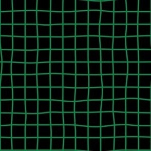Whimsical dark green Grid Lines on a black background