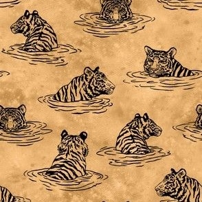 (small, orange) Swimming Tigers