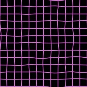 Whimsical magenta violet Grid Lines on a black background