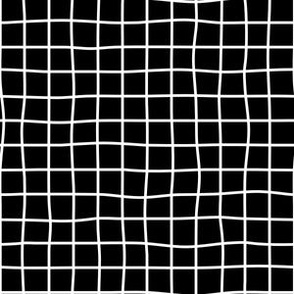 Whimsical white (unprinted) Grid Lines on a black background
