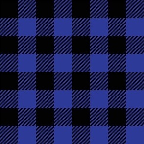 One Inch Blue and Black Buffalo Check
