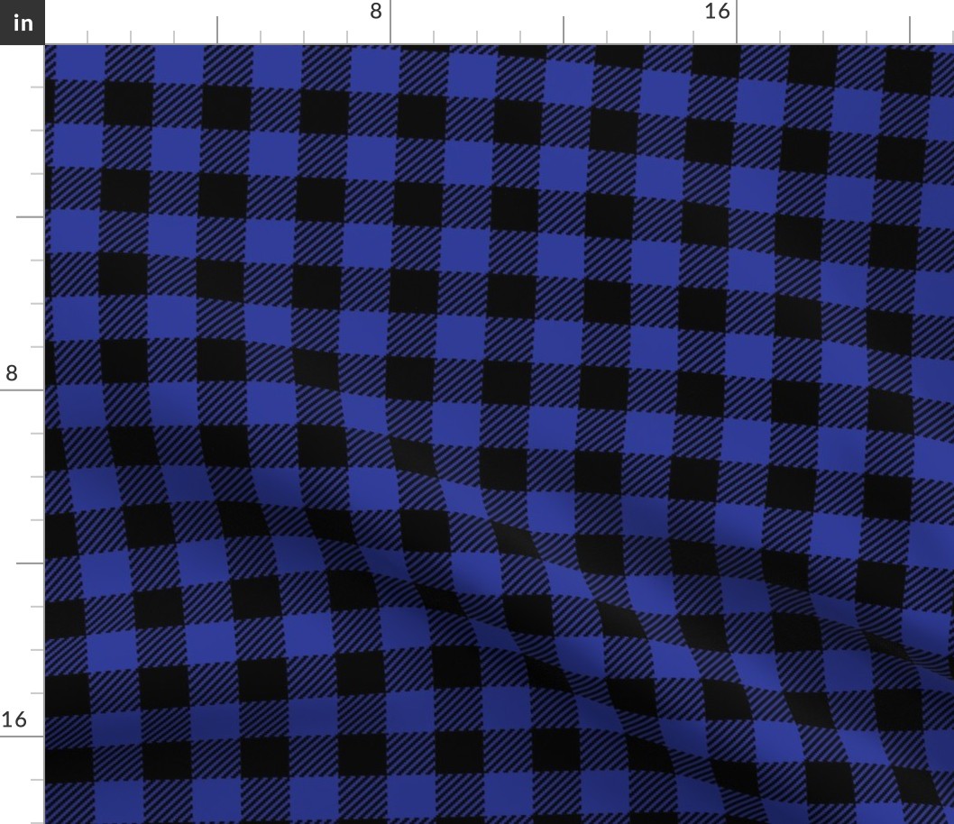 One Inch Blue and Black Buffalo Check