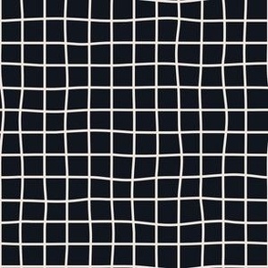 Whimsical offwhite cement Grid Lines on a graphite near black background