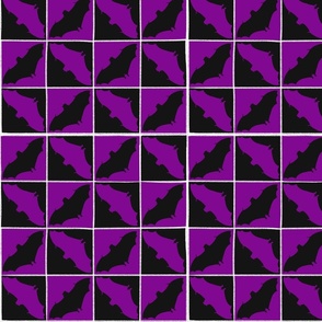 Purple and Black Checkered Bat Pattern