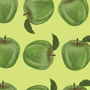 Green Apple Harvest on Lime Large
