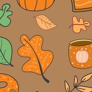 Pumpkin Spice Pattern Brown