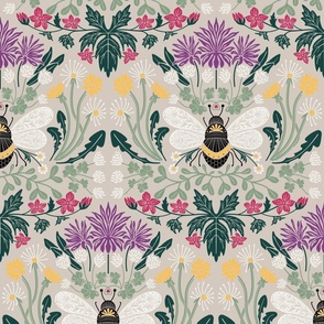 Bee In the Weeds - Khaki - large scale