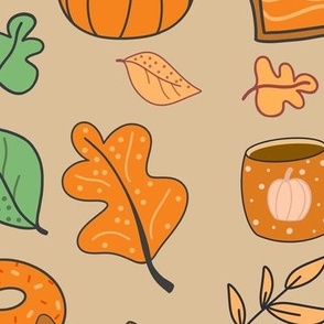 Pumpkin Spice Pattern in Beige