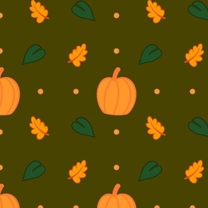 Pumpkin Pattern In Green