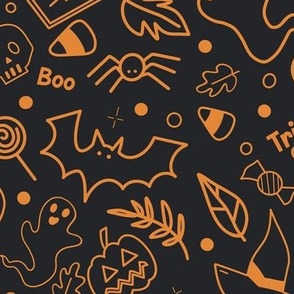 Trick Or Treat Pattern In Black And Orange