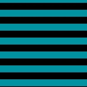 Classic Stripes Black and Lagoon Teal Blue Green