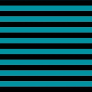 Classic Stripes Black and Lagoon Teal Blue Green