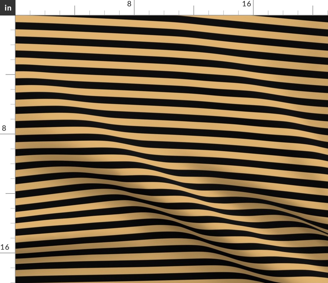 Classic Stripes Black and Honey Yellow