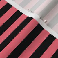 Classic Stripes Black and Watermelon Pink