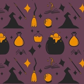 Witches Brew Pattern In Dark Purple