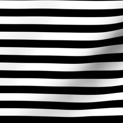 Classic Stripes Black and White 1/2 inch