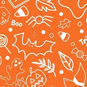 Trick Or Treat Pattern In Orange and White