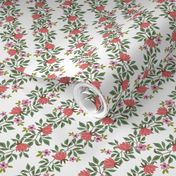 Vintage Floral Diagonal Stripe