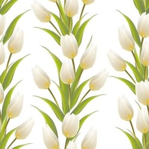 Dreamy White Tulip Garden