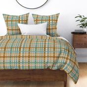 560 - Jumbo Scale sage green, cream and caramel classic plaid tartan pattern for upholstery, wallpaper, timeless duvet cover, tablecloths and dining linen.