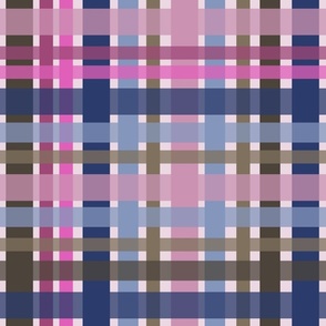 Jumbo Scale cobalt blue and pink classic plaid tartan pattern for upholstery, wallpaper, timeless duvet cover, tablecloths and dining linen.
