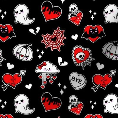 Goth Valentine's Day Kawaii Gothic Valentine Emo Valoween Creepy Cute