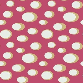 559 - Small scale - Ocean Bubbles in sunset colours of bubblegum pink, yellow and soft  white - for apparel, crafting, patchwork, quilting, bag making, striking wallpaper and retro inspired bed linen