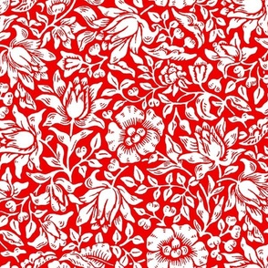 1879 "Mallow" by William Morris - Cincinnati colors - White on Red