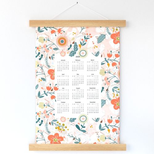 Peachy Keen Floral Calendar