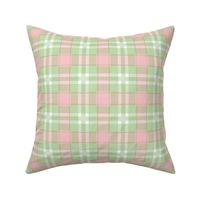 Traditional spring plaid checkered tartan design seventies retro style textile design vintage mint blush pink