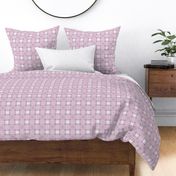 Traditional spring plaid checkered tartan design seventies retro style textile design vintage lilac purple blush white