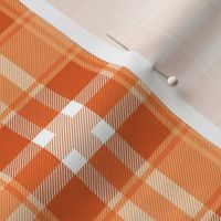 Traditional autumn plaid checkered tartan design seventies retro style textile design vintage orange blush seventies palette