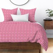 Traditional spring plaid checkered tartan design seventies retro style textile design vintage pink red valentine s day palette