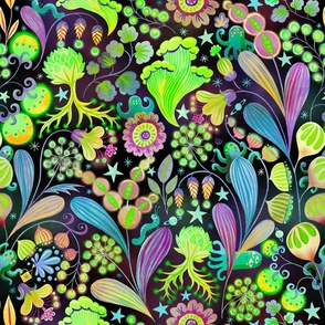 glowing galaxy garden neon green