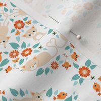 cat damask on white - small