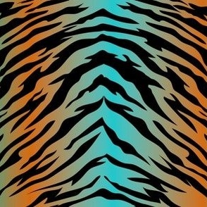 Animal Print-Tiger Turquoise/orange