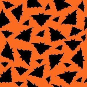 Halloween Bats on Orange-Large