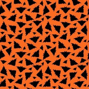 Small Halloween Bats on Orange