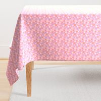 Ditsy flower - playful floral pattern in pink, lilac and orange - girly