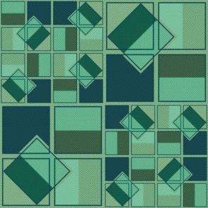 Halftone Squares Inside Squares, green