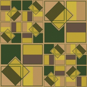 Halftone Squares Inside Squares, yellow