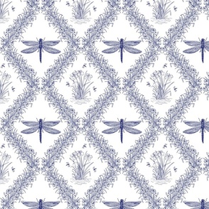 Dragonfly Water Iris Diamond Pattern