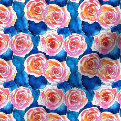 roses watercolor blue small 