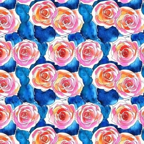 roses watercolor blue small 