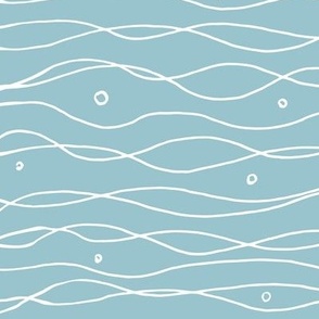 Cute abstract wavy lines  and dots hand drawn